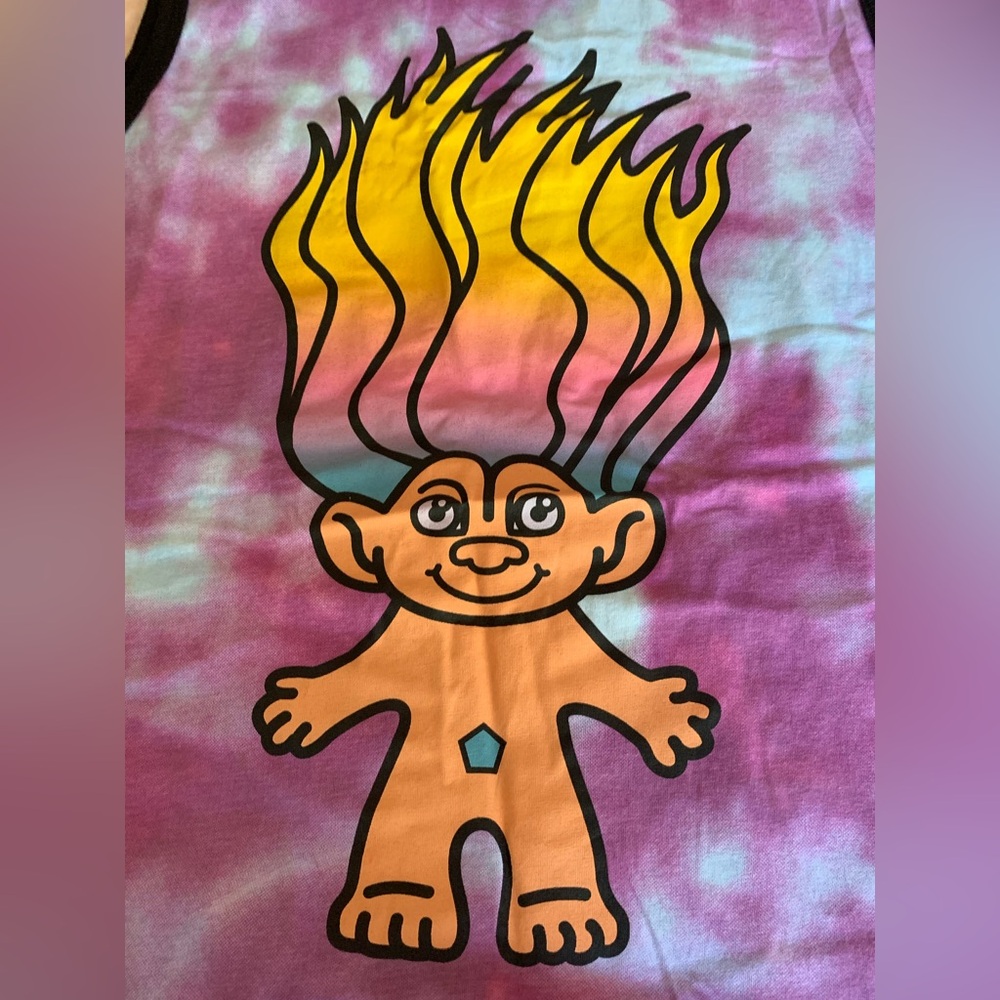 NWT Good Luck Trolls Woman’s Colorful Tie-Dye Tank Top 60 Year Anniversary Med. - Picture 2 of 8